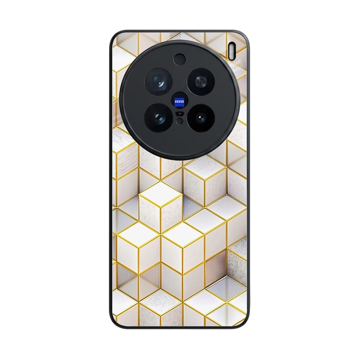 Golden Geometry back phone cover | glass case for vivo x200 pro