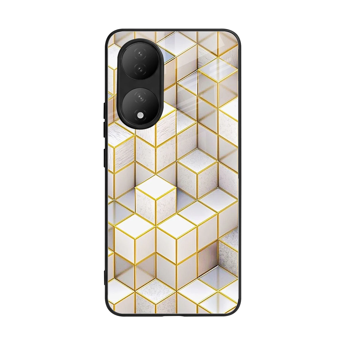 Golden Geometry back phone cover | glass case for Vivo-y100