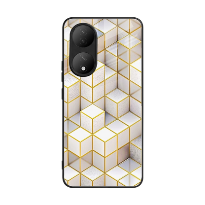 Golden Geometry back phone cover | glass case for Vivo-y100