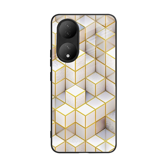 Golden Geometry back phone cover | glass case for Vivo-y100