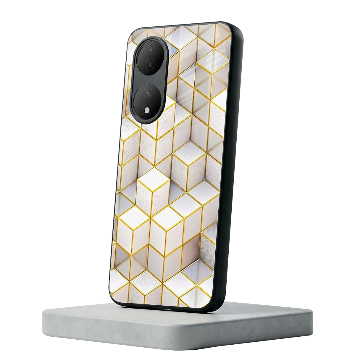 Golden Geometry Vivo-y100 mobile cover | shockproof glass phone case