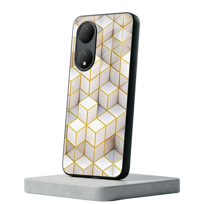 Golden Geometry Vivo-y100 mobile cover | shockproof glass phone case