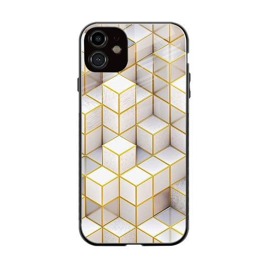 Golden Geometry back phone cover | glass case for iphone 12