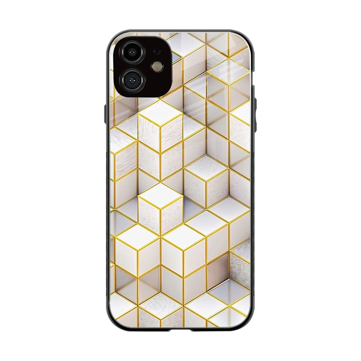 Golden Geometry back phone cover | glass case for iphone 11