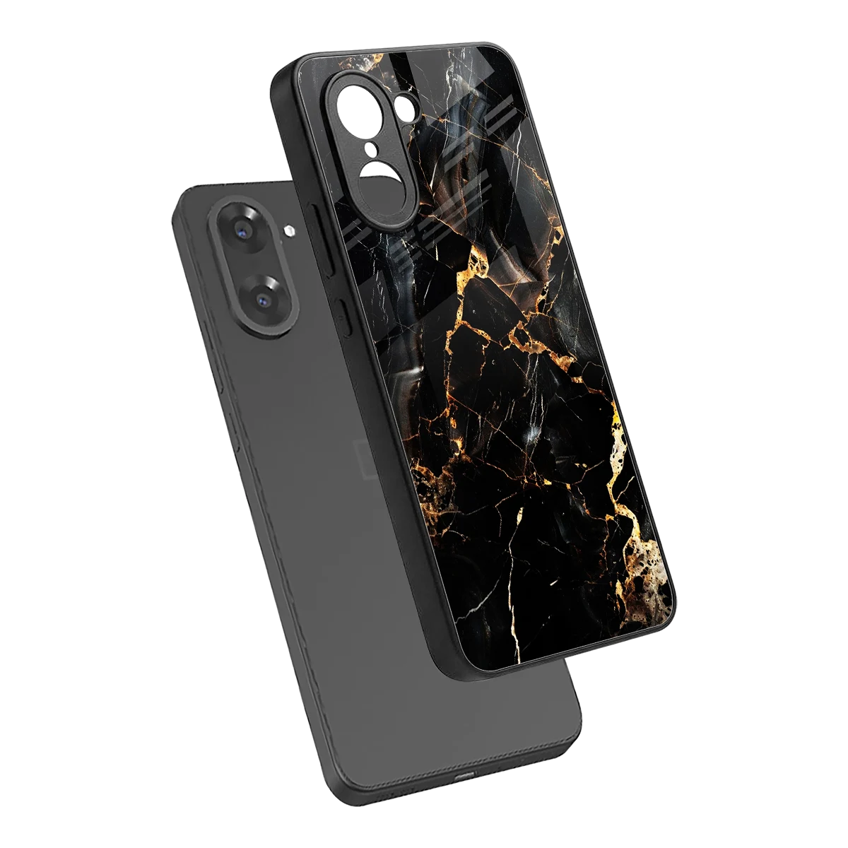 Golden Obsidian sleek oneplus nord ce5 5g cover with tempered glass back and TPU edges
