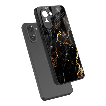 Golden Obsidian sleek oneplus nord ce5 5g cover with tempered glass back and TPU edges