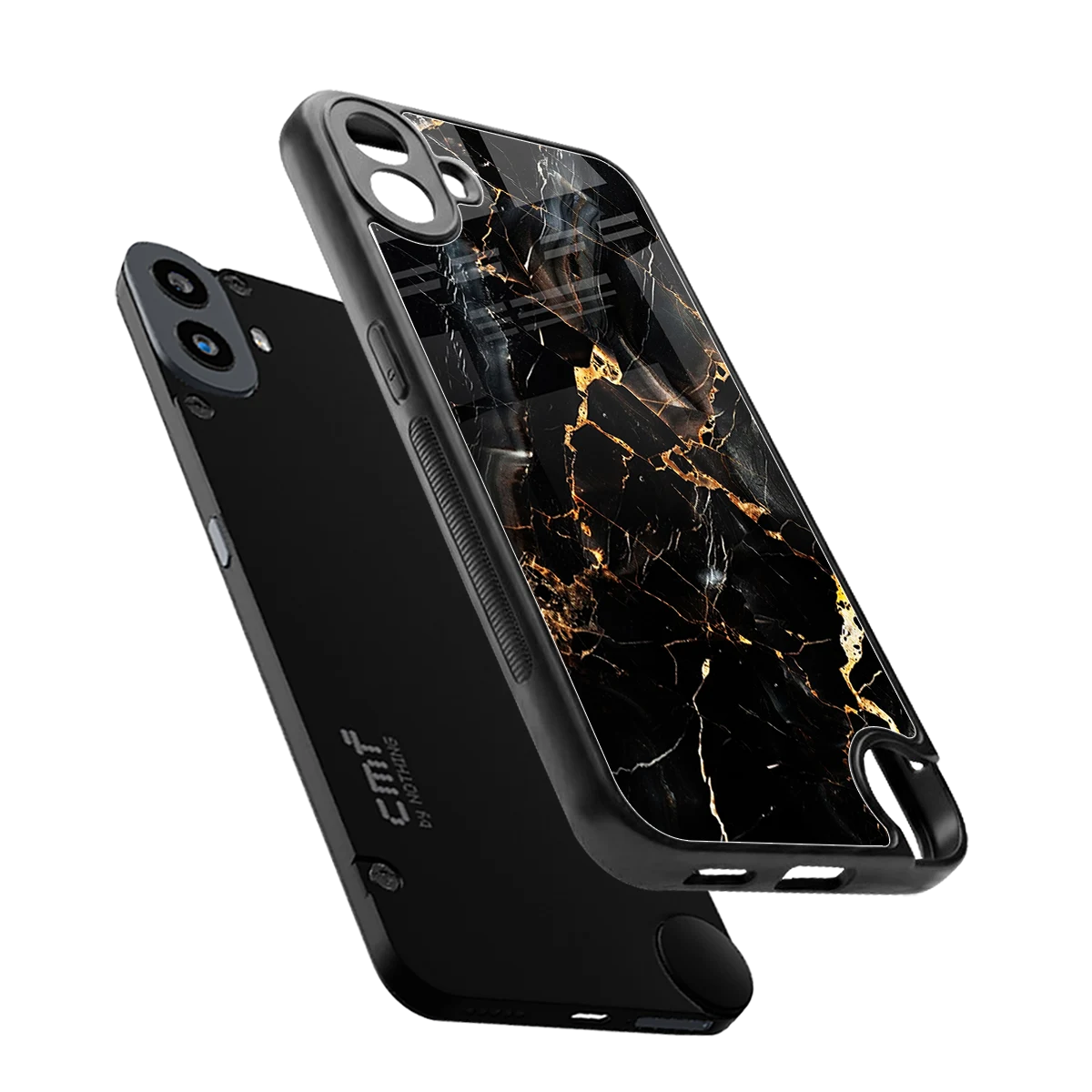 Golden Obsidian sleek cmf nothing phone 1 cover with tempered glass back and TPU edges
