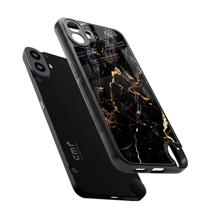 Golden Obsidian sleek cmf nothing phone 1 cover with tempered glass back and TPU edges