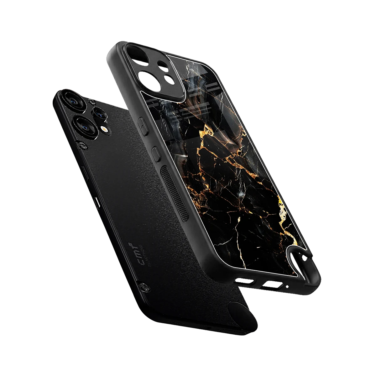 Golden Obsidian sleek cmf nothing phone 2 pro cover with tempered glass back and TPU edges