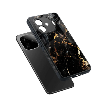 Golden Obsidian sleek iqoo neo 10r 5g cover with tempered glass back and TPU edges