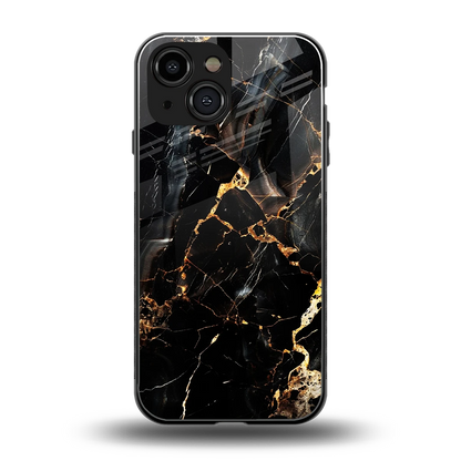 Golden Obsidian back phone cover | glass case for iphone 13 mini