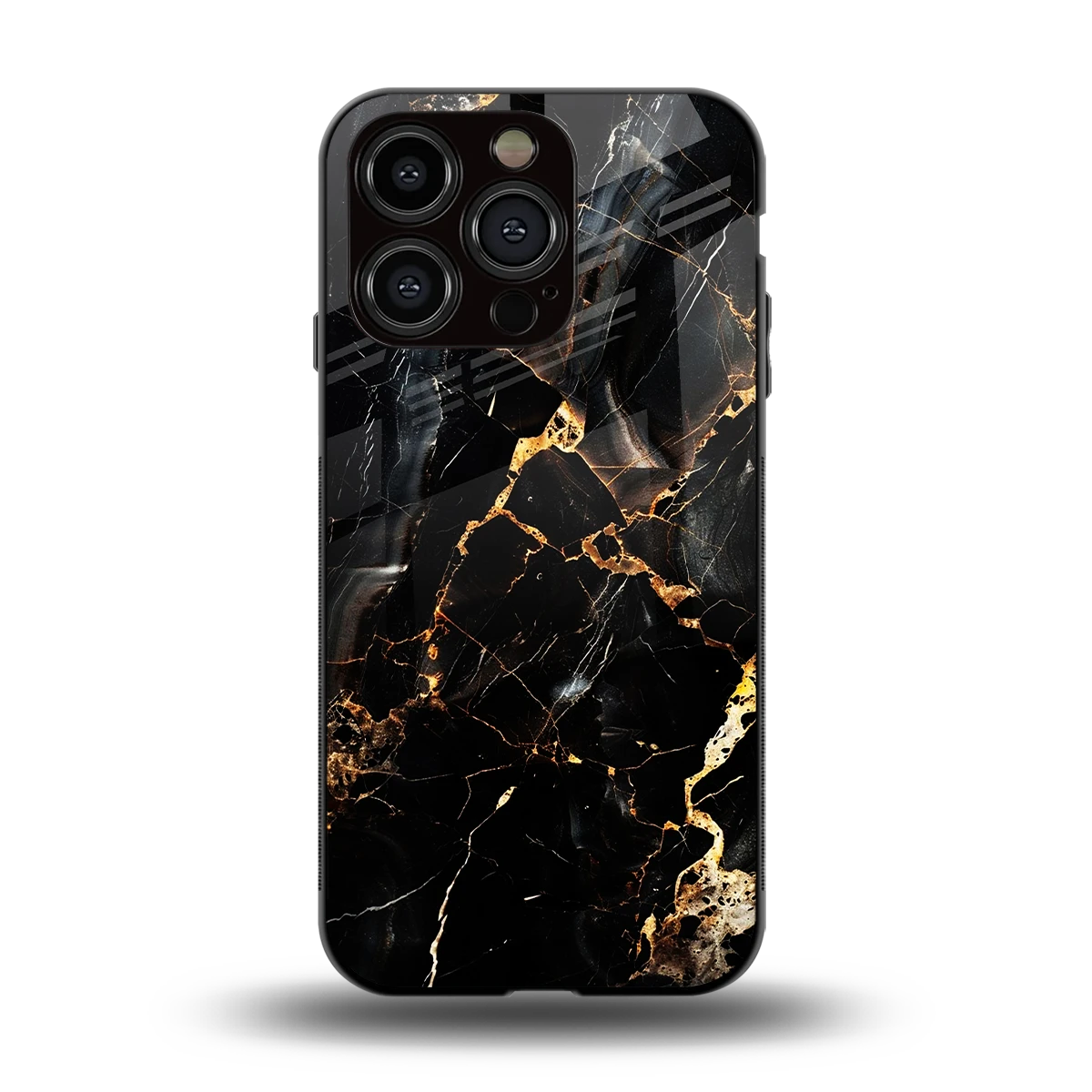 Golden Obsidian back phone cover | glass case for iphone 13 pro