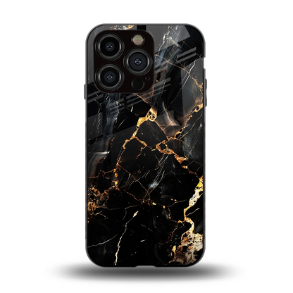 Golden Obsidian back phone cover | glass case for iphone 13 pro