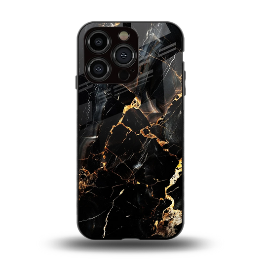 Golden Obsidian back phone cover | glass case for iphone 13 pro