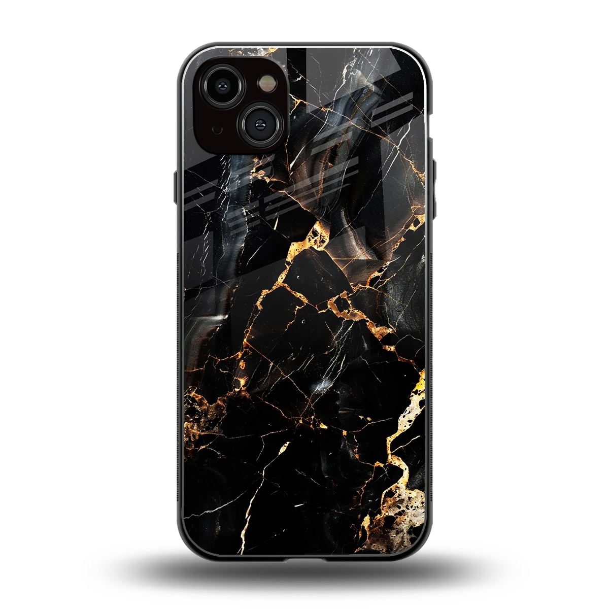 Golden Obsidian back phone cover | glass case for iphone 14 plus