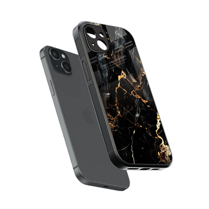 Golden Obsidian sleek iphone 14 plus cover with tempered glass back and TPU edges