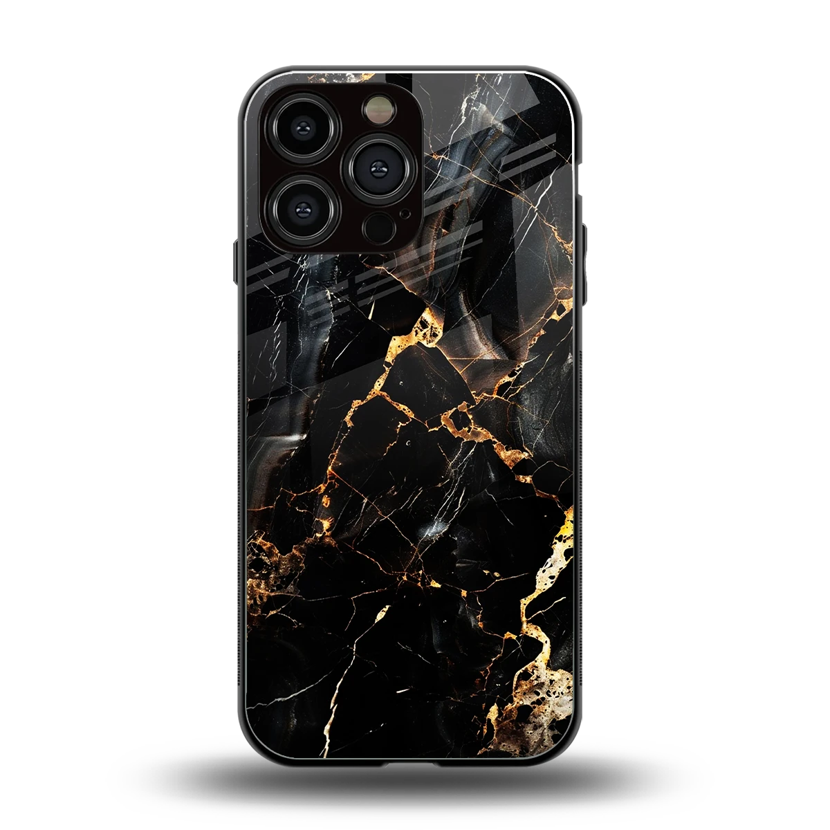 Golden Obsidian back phone cover | glass case for iphone 15 pro max