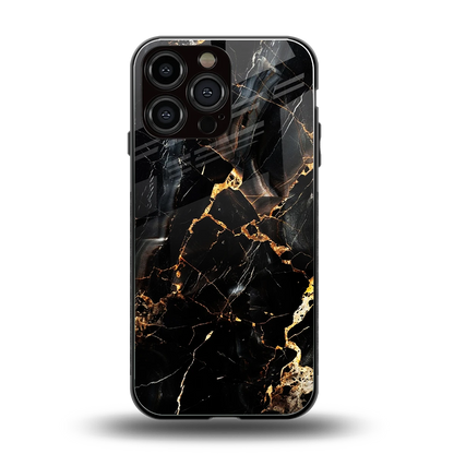 Golden Obsidian back phone cover | glass case for iphone 15 pro max