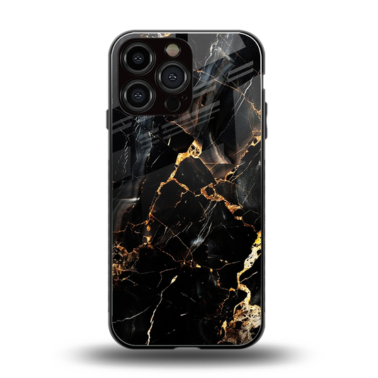 Golden Obsidian back phone cover | glass case for iphone 15 pro max