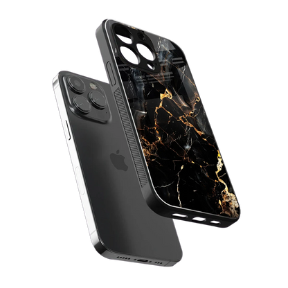 Golden Obsidian sleek iphone 15 pro max cover with tempered glass back and TPU edges