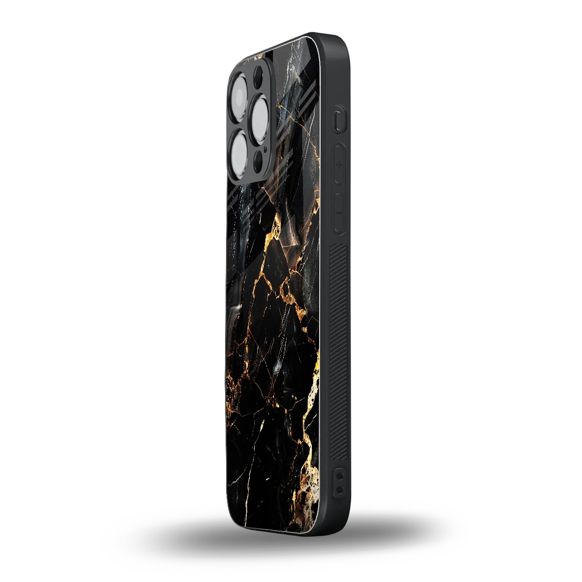 Golden Obsidian iphone 15 pro max mobile cover | shockproof glass phone case