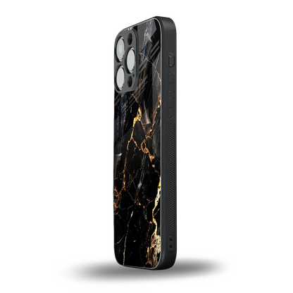 Golden Obsidian iphone 15 pro max mobile cover | shockproof glass phone case
