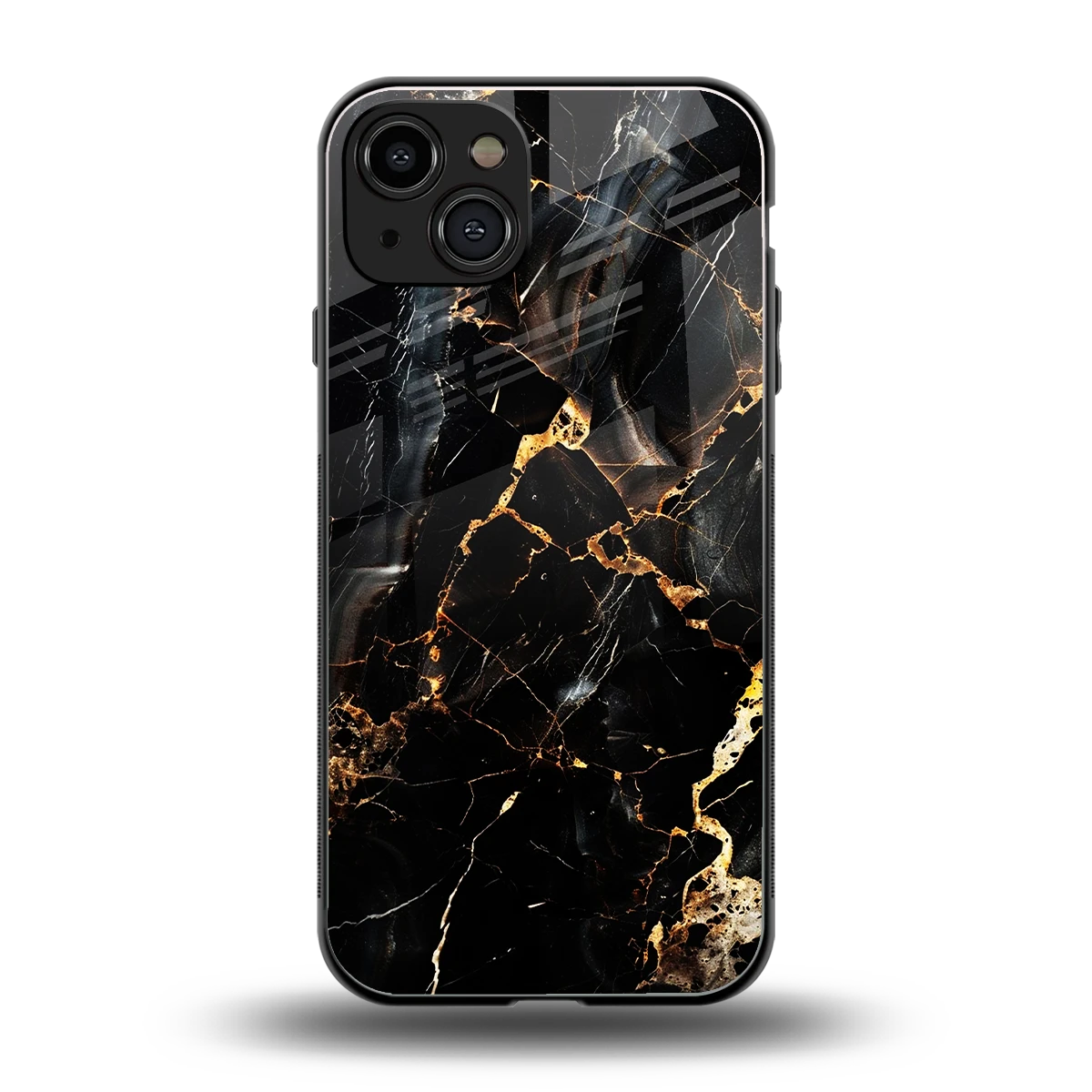 Golden Obsidian back phone cover | glass case for iphone 15