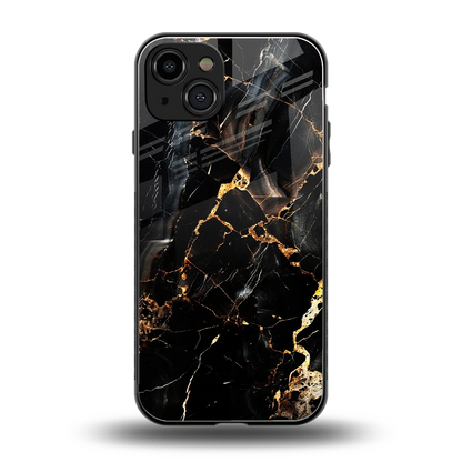 Golden Obsidian back phone cover | glass case for iphone 15
