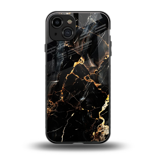 Golden Obsidian back phone cover | glass case for iphone 15