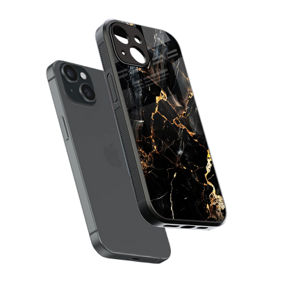 Golden Obsidian sleek iphone 15 cover with tempered glass back and TPU edges
