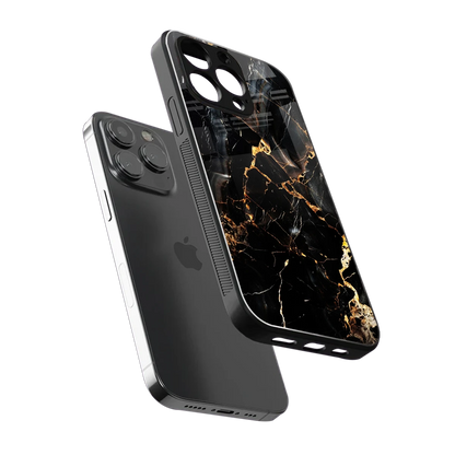 Golden Obsidian sleek iphone 15 pro cover with tempered glass back and TPU edges