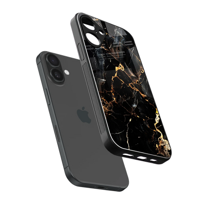 Golden Obsidian sleek iphone 16 plus cover with tempered glass back and TPU edges