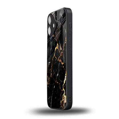 Golden Obsidian iphone 16 plus mobile cover | shockproof glass phone case