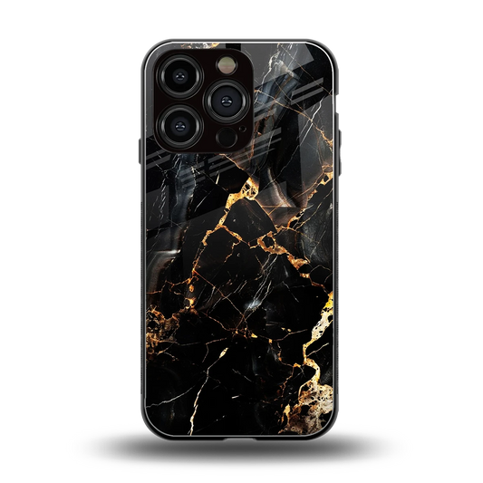 Golden Obsidian back phone cover | glass case for iphone 16 pro