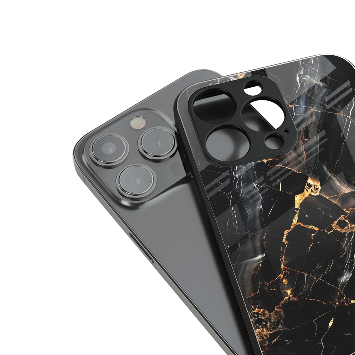 Golden Obsidian stylish phone case for iphone 12 | glossy glass and slim fit