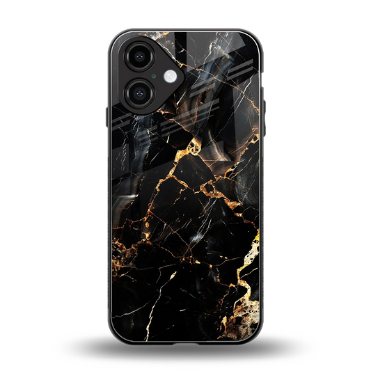 Golden Obsidian back phone cover | glass case for iphone 16