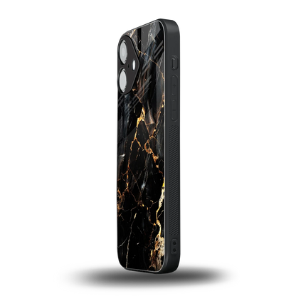 Golden Obsidian iPhone 16 mobile cover | shockproof glass phone case