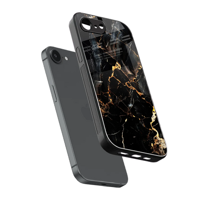 Golden Obsidian sleek iphone 16e cover with tempered glass back and TPU edges