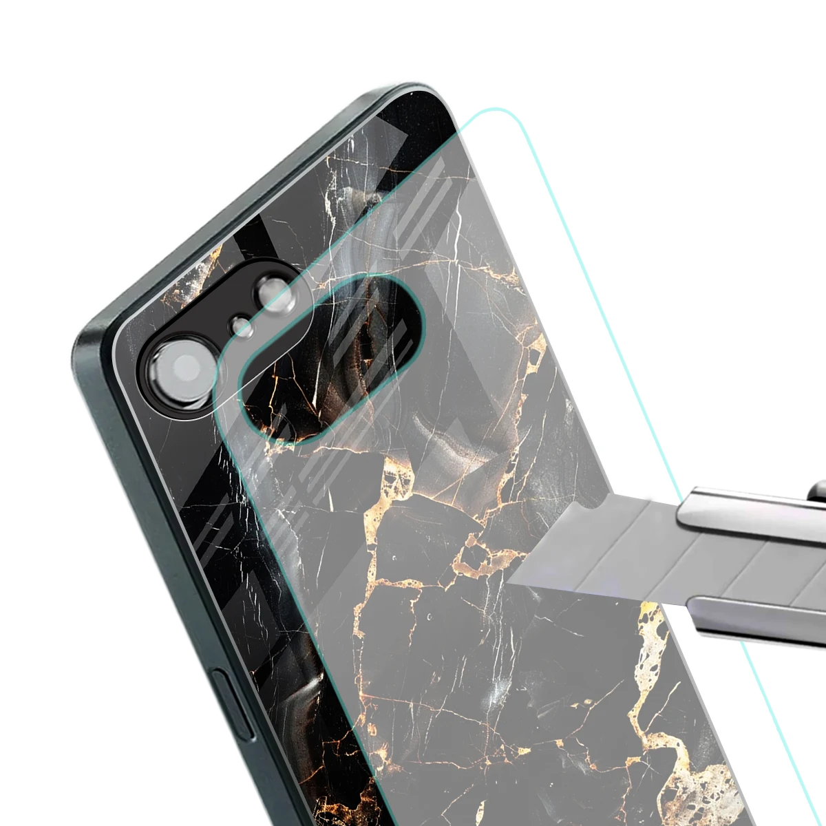 Golden Obsidian stylish phone case for iphone 17e | glossy glass and slim fit
