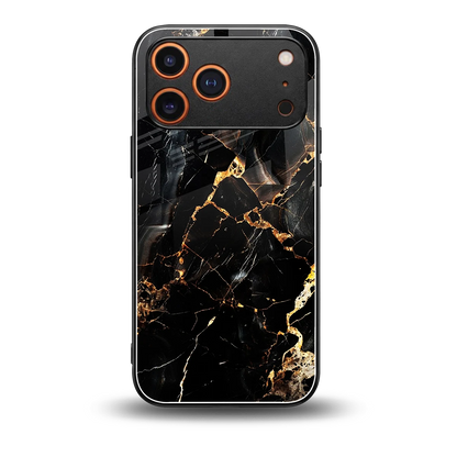 Golden Obsidian back phone cover | glass case for iphone 17 pro