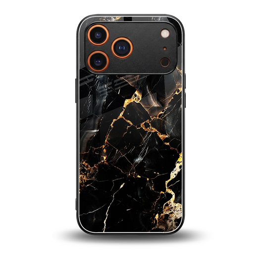 Golden Obsidian back phone cover | glass case for iphone 17 pro max