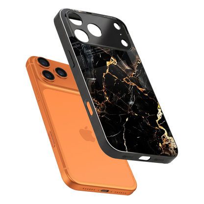Golden Obsidian sleek iphone 17 pro cover with tempered glass back and TPU edges