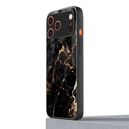Golden Obsidian iphone 17 pro max mobile cover | shockproof glass phone case