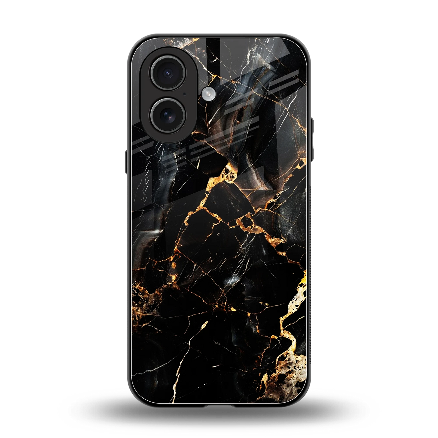 Golden Obsidian back phone cover | glass case for iphone 17