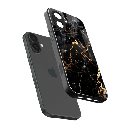 Golden Obsidian sleek iphone 17 cover with tempered glass back and TPU edges