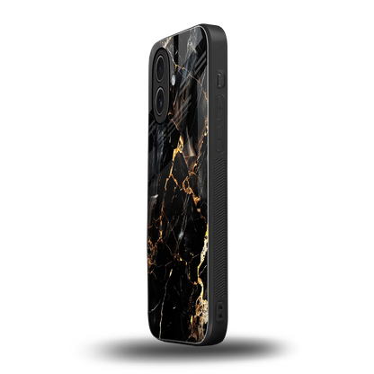 Golden Obsidian iphone 17 mobile cover | shockproof glass phone case