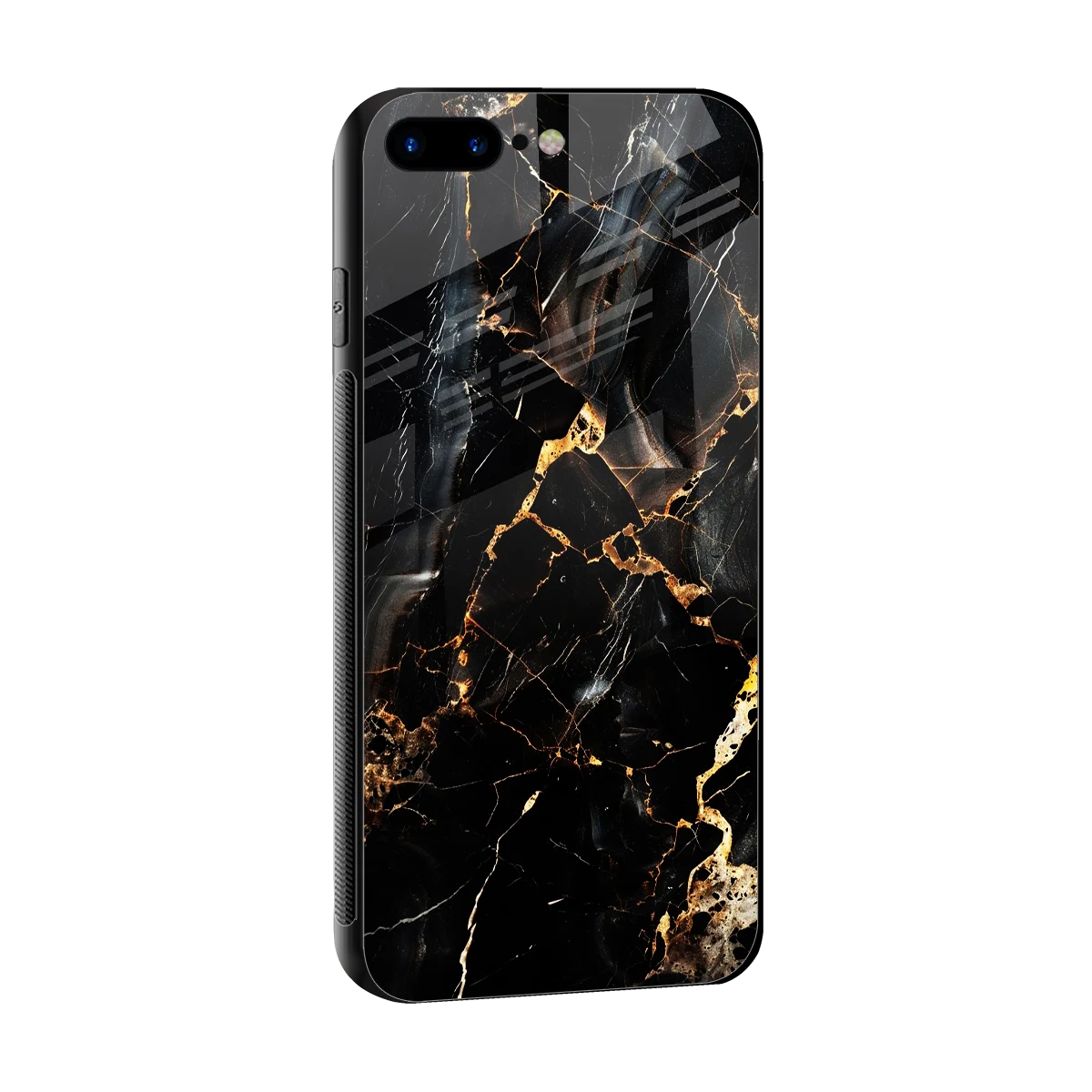 Golden Obsidian sleek iphone 8 plus cover with tempered glass back and TPU edges