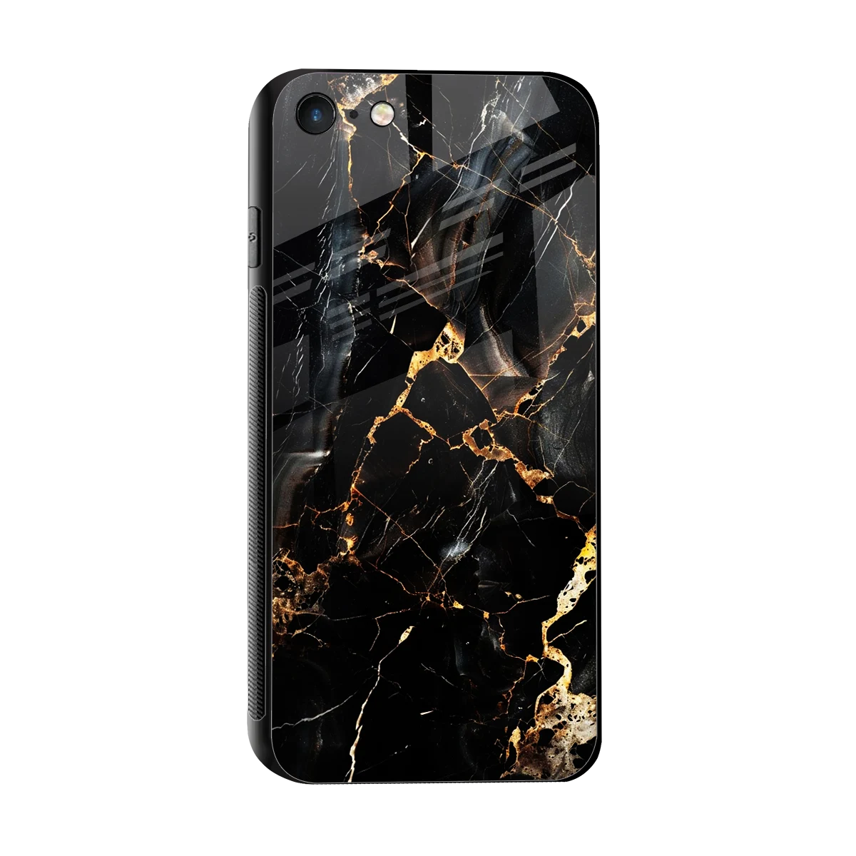 Golden Obsidian sleek iphone 7 cover with tempered glass back and TPU edges
