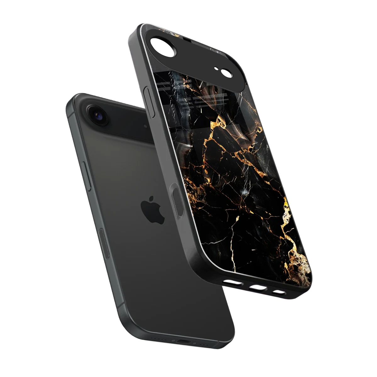 Golden Obsidian sleek iphone air cover with tempered glass back and TPU edges