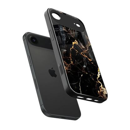 Golden Obsidian sleek iphone air cover with tempered glass back and TPU edges